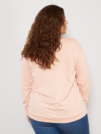 T-shirt en maille plumetis cœur brodé - Kiabi