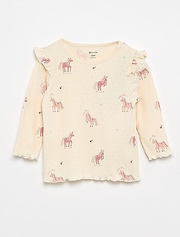 T-shirt en maille pointelle + pantalon - 2 pièces