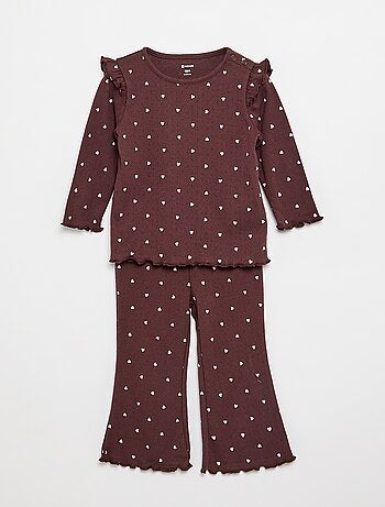 T-shirt en maille pointelle + pantalon - 2 pièces