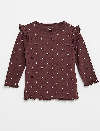 T-shirt en maille pointelle + pantalon - 2 pièces