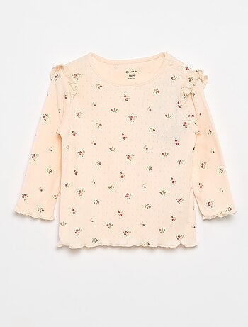T-shirt en maille pointelle + pantalon - 2 pièces