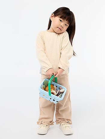 T-shirt en maille rib avec nœuds fantaisie