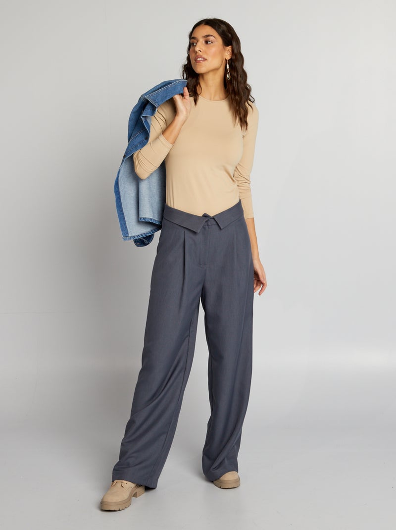 T-shirt en maille stretch Beige - Kiabi