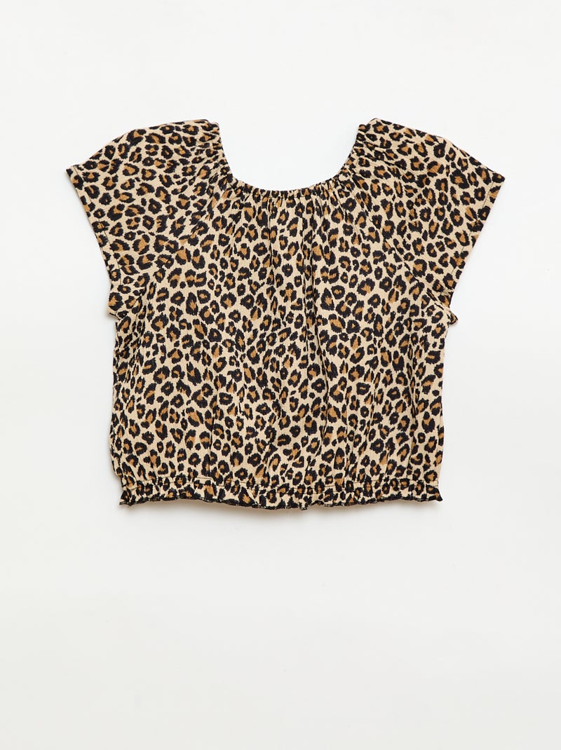 T-shirt en maille stretch Marron - Kiabi