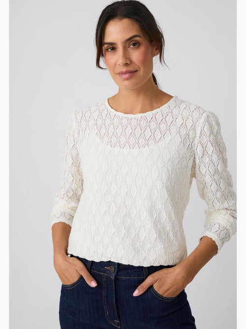 T-shirt en maille texturée - Damart - Kiabi T-shirt en maille texturée - Damart - Kiabi