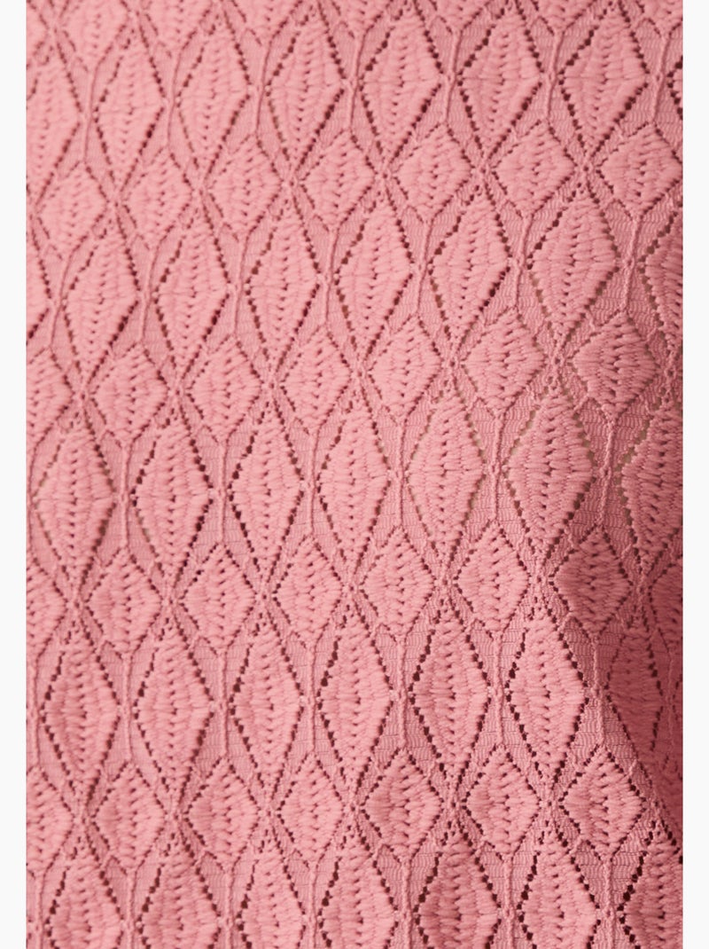 T-shirt en maille texturée - Damart Rose - Kiabi