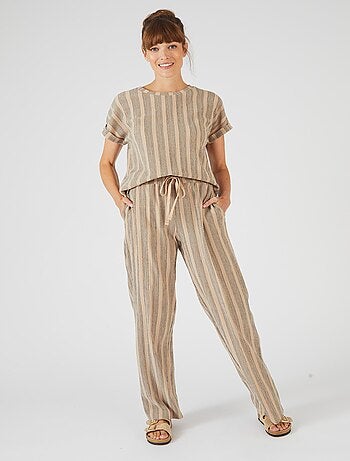 T-shirt en maille texturée rayée - Damart