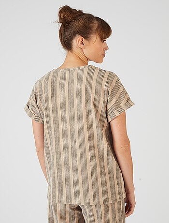 T-shirt en maille texturée rayée - Damart