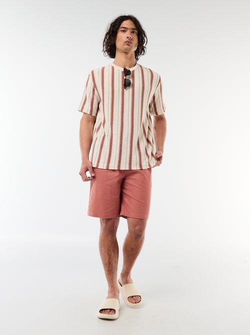 T-shirt en maille tricot à manches courtes - Kiabi