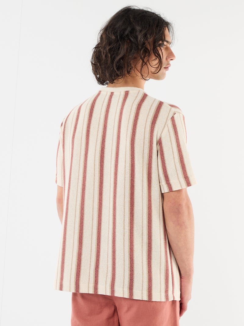 T-shirt en maille tricot à manches courtes Beige - Kiabi