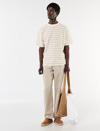 T-shirt en maille tricot à manches courtes