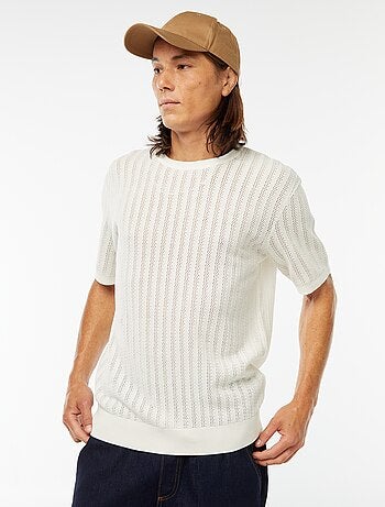 T-shirt en maille tricot à manches courtes