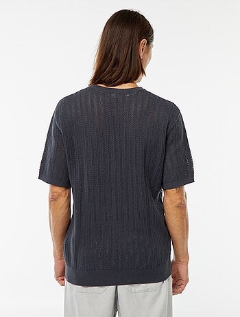 T-shirt en maille tricot à manches courtes