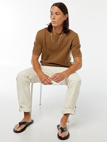 T-shirt en maille tricot à manches courtes