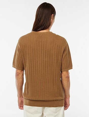 T-shirt en maille tricot à manches courtes