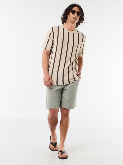 T-shirt en maille tricot à manches courtes - Kiabi