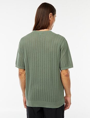 T-shirt en maille tricot à manches courtes