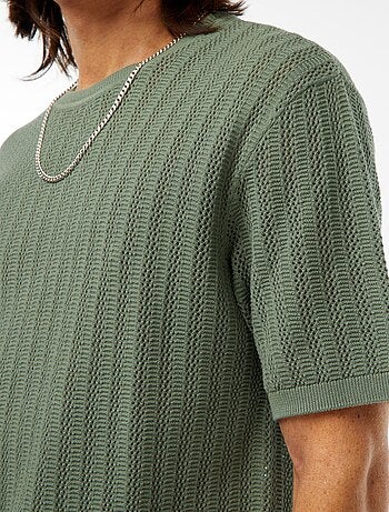 T-shirt en maille tricot à manches courtes