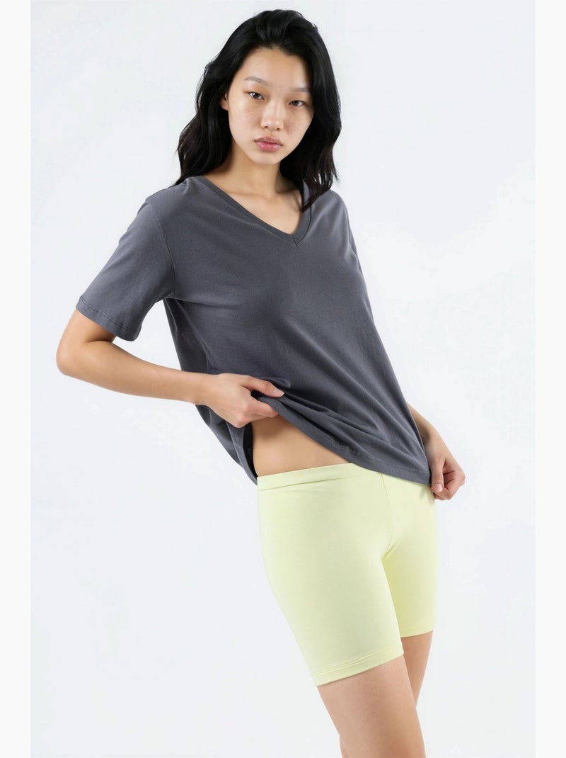 T-shirt en maille unie à col en v busem Gris foncé - Kiabi