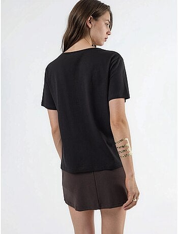 T-shirt en maille unie à col en v busem