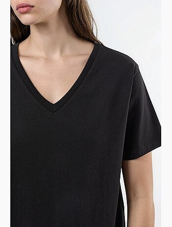 T-shirt en maille unie à col en v busem