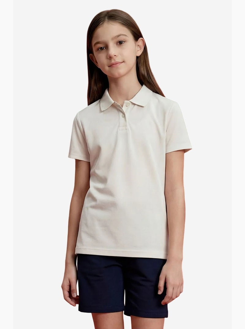 T-shirt en mélange coton tommy Blanc cassé - Kiabi