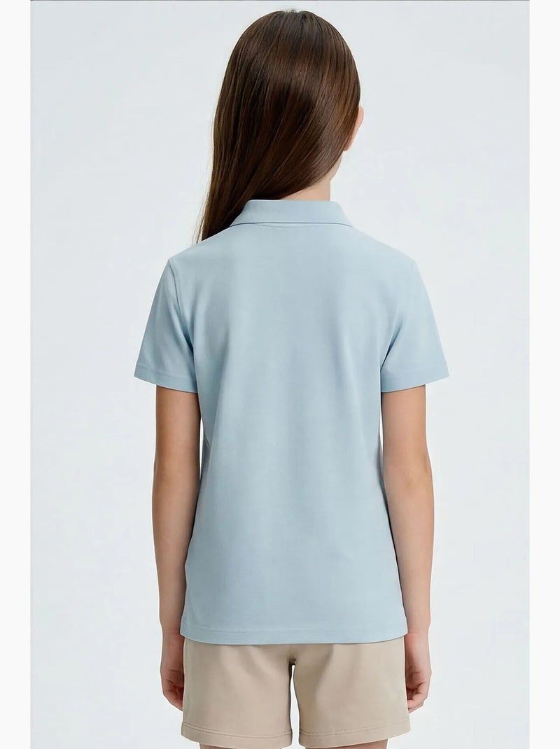 T-shirt en mélange coton tommy Bleu ciel - Kiabi