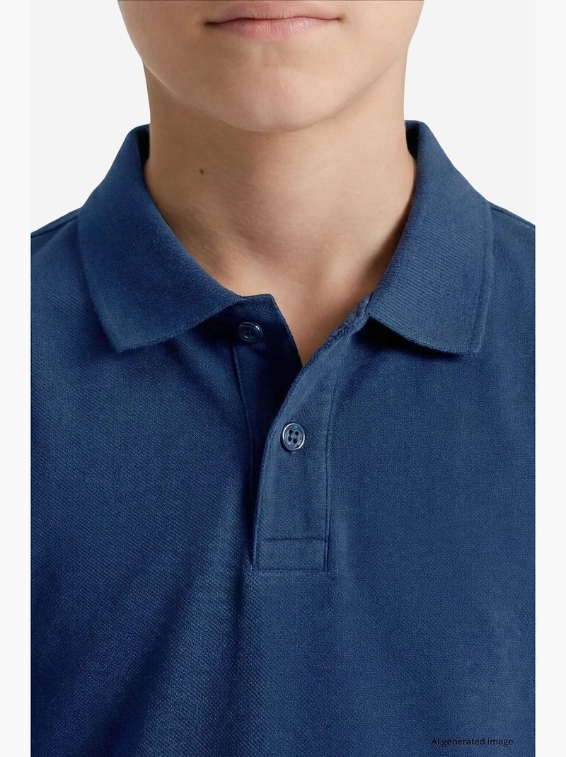T-shirt en mélange coton tommy Bleu - Kiabi