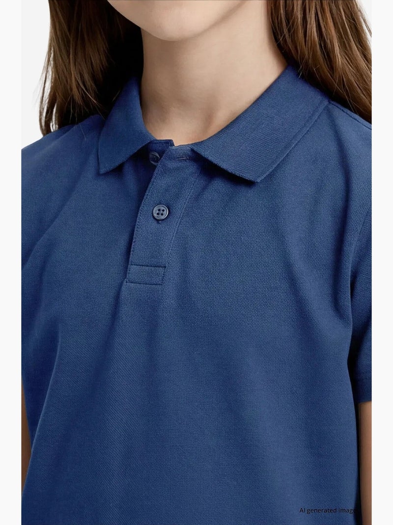 T-shirt en mélange coton tommy Bleu - Kiabi