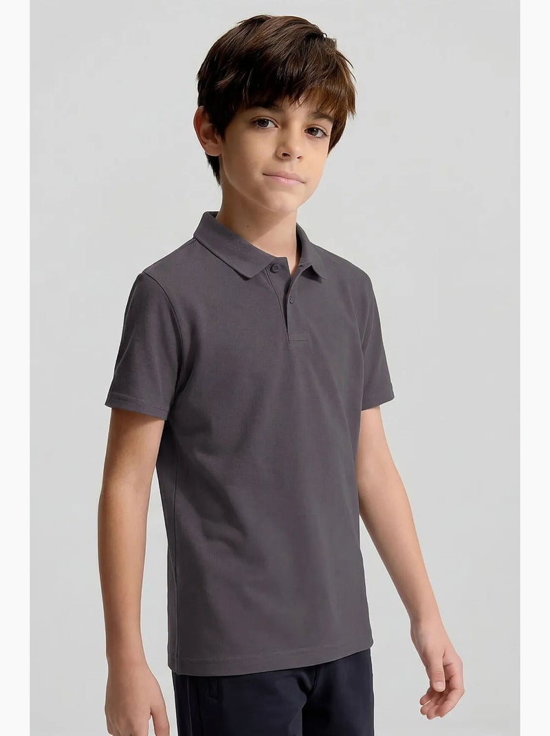 T-shirt en mélange coton tommy Gris Noir - Kiabi
