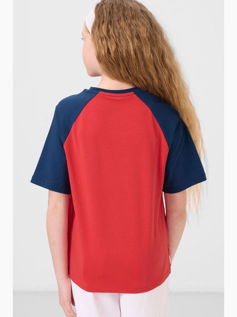 T-shirt en mélange de coton tommy Marine/Rouge - Kiabi