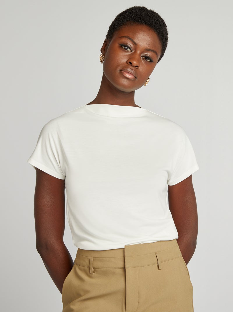 T-shirt en modal manches courtes blanc - Kiabi