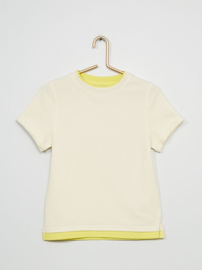 T-shirt en molleton détails contrastants Blanc - Kiabi