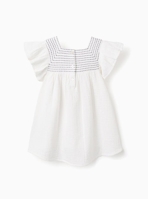 T-shirt en Mousseline avec Volants et Broderies - Kiabi