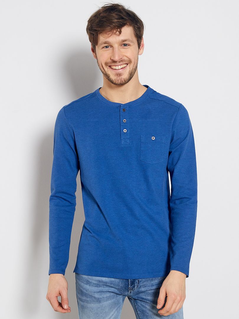 T-shirt en piqué bleu - Kiabi
