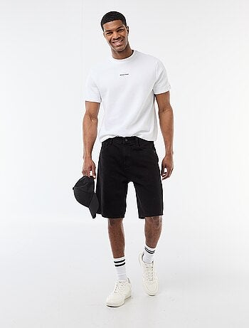 T-shirt en piqué de coton à manches courtes