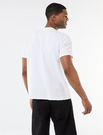 T-shirt en piqué de coton à manches courtes