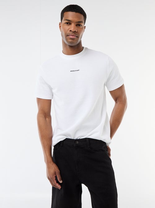 T-shirt en piqué de coton à manches courtes - Kiabi