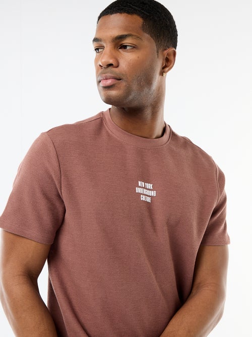 T-shirt en piqué de coton à manches courtes - Kiabi