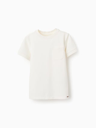 T-shirt en Piqué de Coton avec Poche