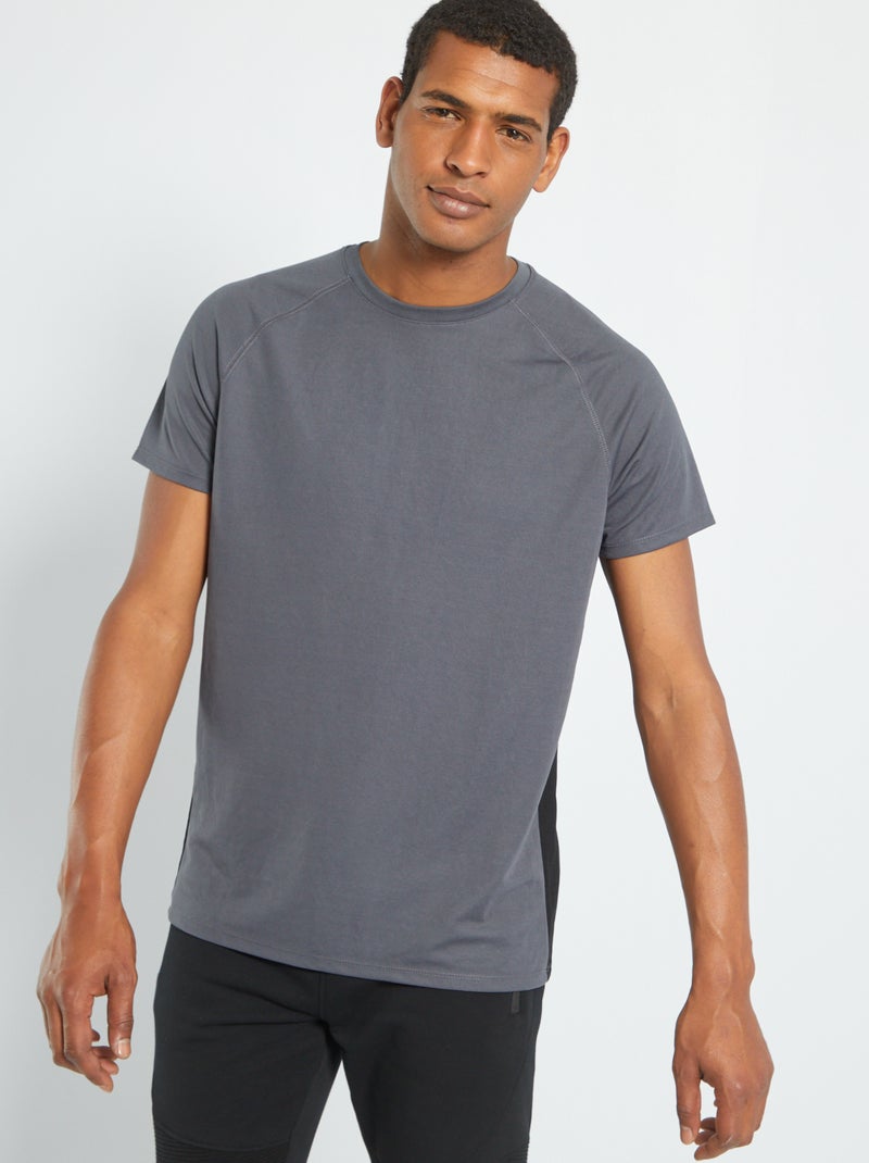 T-shirt en piqué de coton Gris - Kiabi