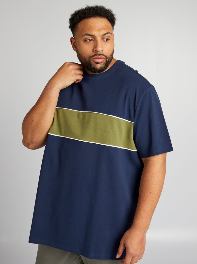 T-shirt en piqué de coton vert - Kiabi
