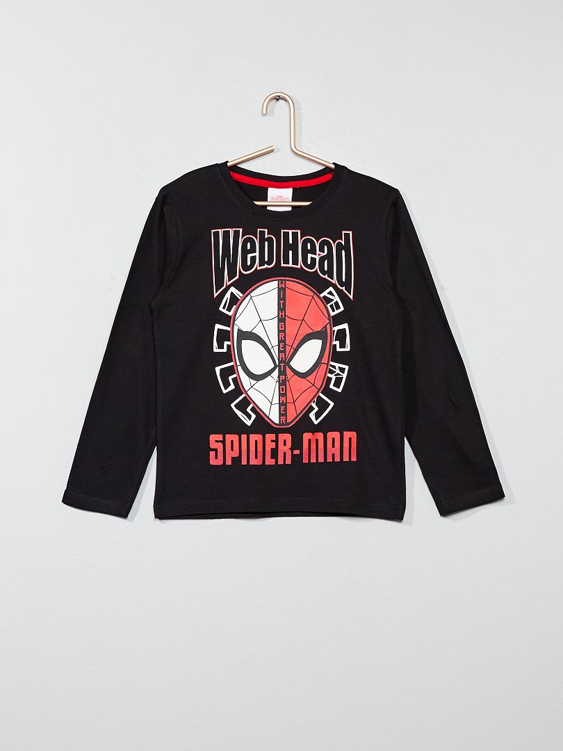 T-shirt en pur coton 'Spider-Man' de 'Marvel' noir - Kiabi