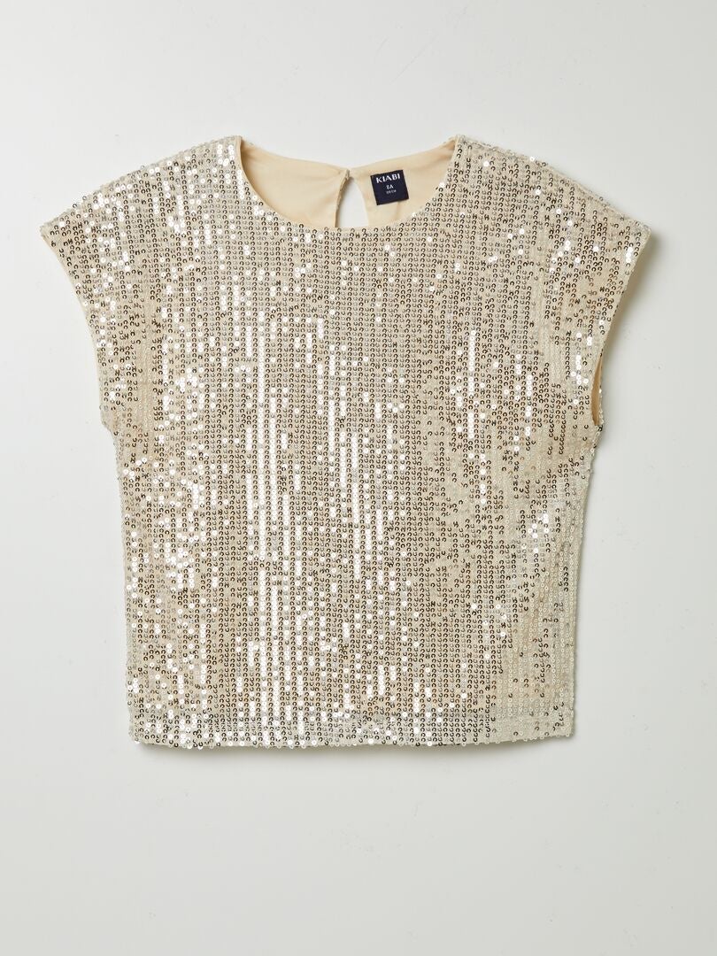 T-shirt en sequins Champagne - Kiabi