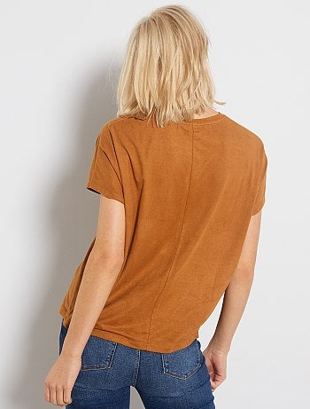 T-shirt en suédine - Kiabi