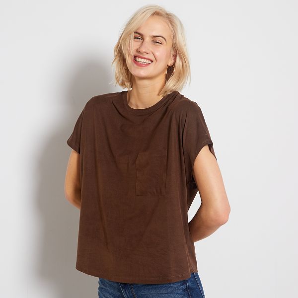 t shirt femme marron