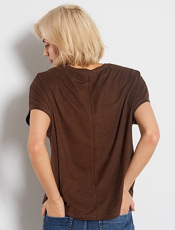 T-shirt en suédine - Kiabi