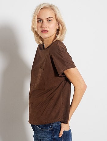 T-shirt en suédine - Kiabi