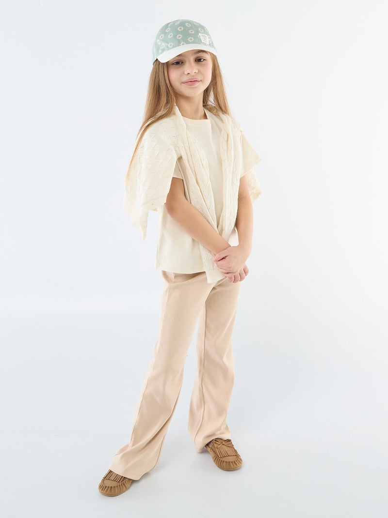 T-shirt en Tough Cotton manches courtes Beige - Kiabi