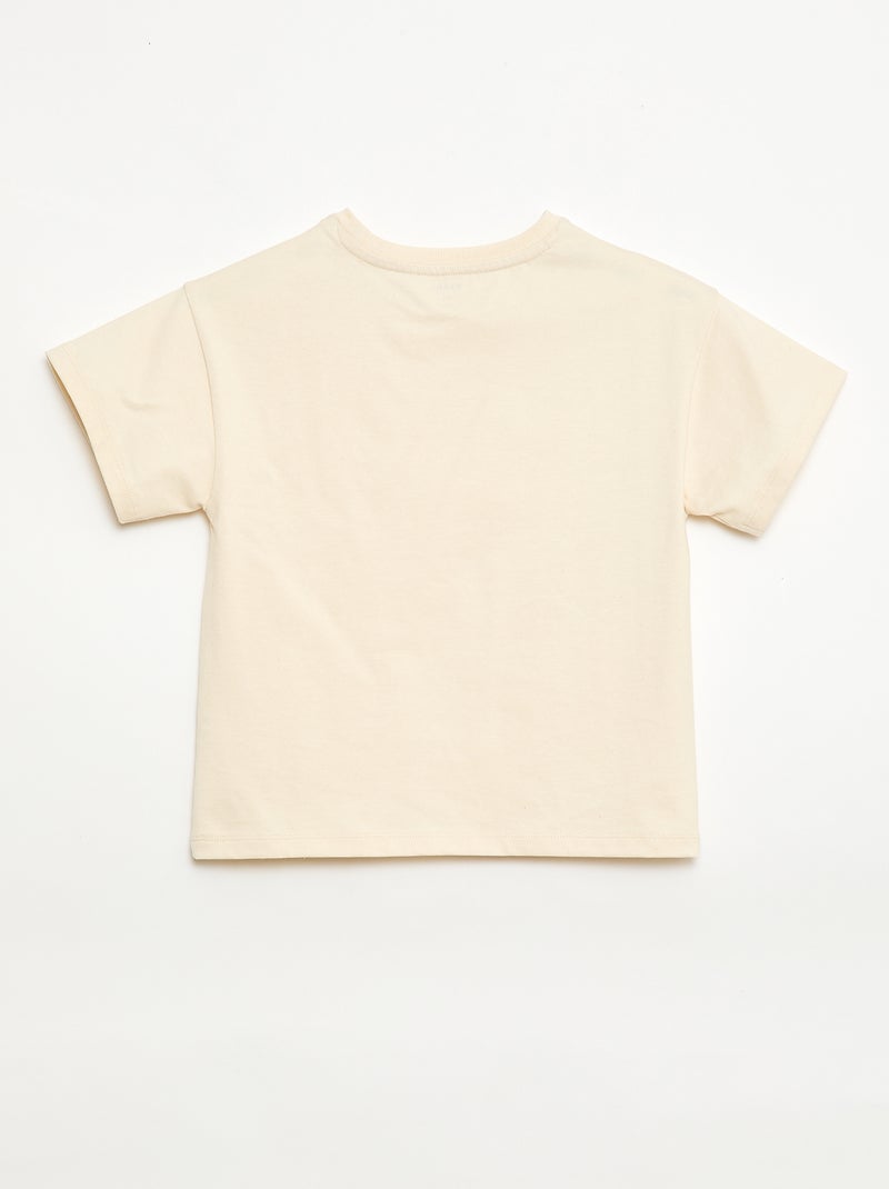 T-shirt en Tough Cotton manches courtes Beige - Kiabi